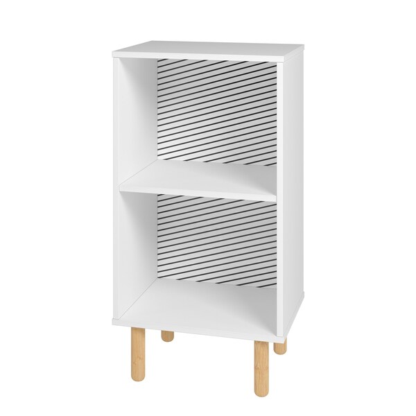 Manhattan Comfort Essex Nightstand with 2 Shelves in White and Zebra 407AMC176 - main